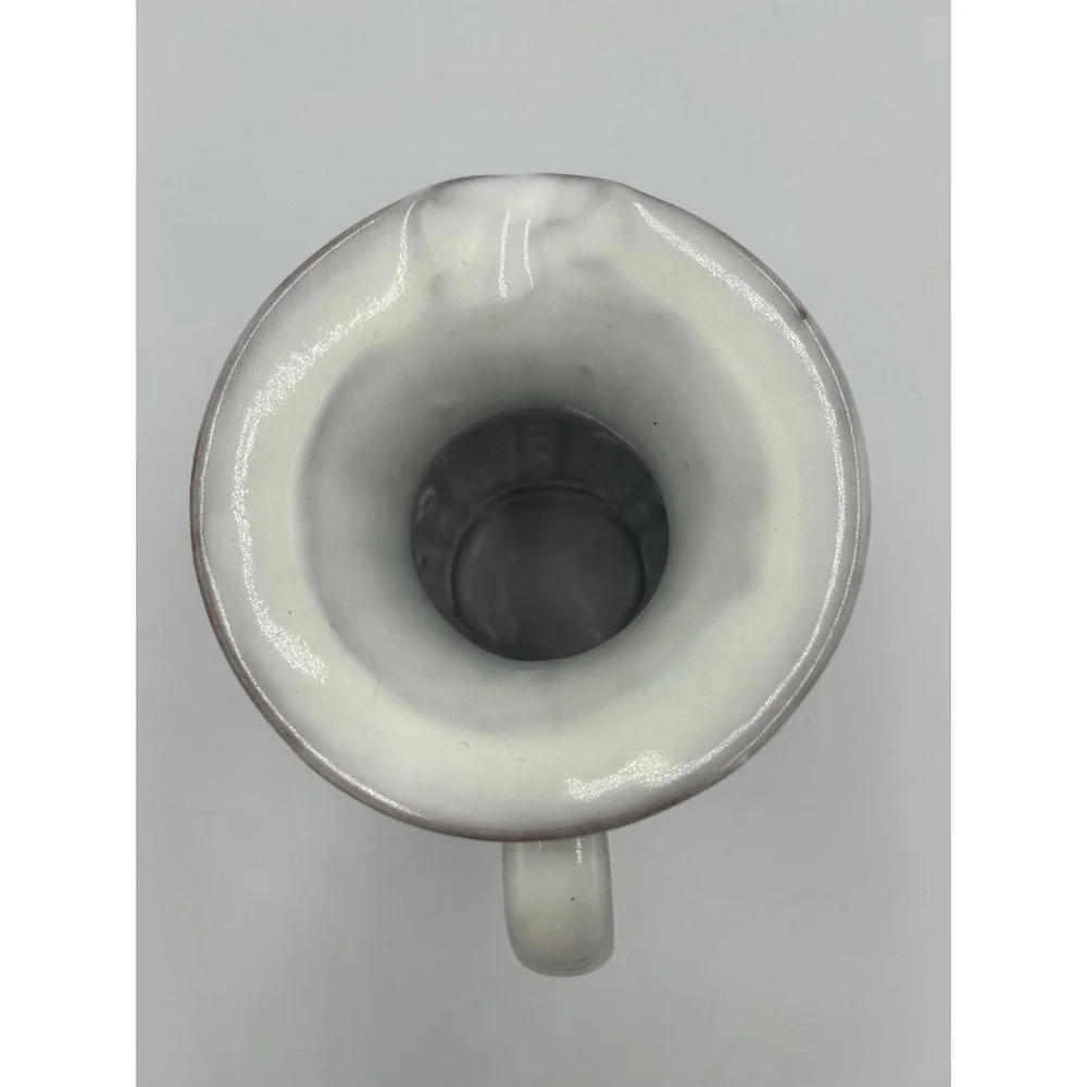 Godinger & Co Tribeca White/Gray Ceramic Pitcher 12 oz Glossy Oven/DW Safe